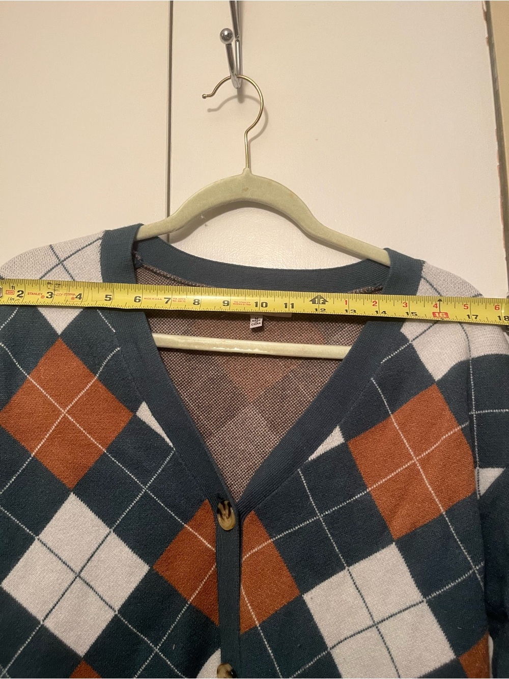 Willow & Wind Teal Argyle Button Cardigan. M. Preppy. Academia. Whimsy. Y2K. - Picture 4 of 5